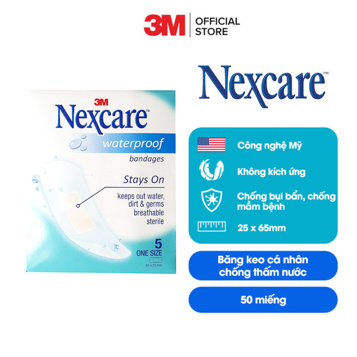 (Mua 4 tặng 1) Băng keo cá nhân 3M chống thấm nước