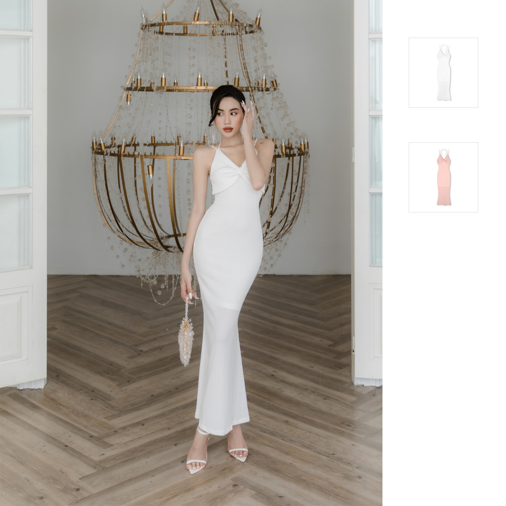 Đầm Dài Nữ Pearl Details, Chất Vải Cotton Crepe Thoải Mái, WDD018, SOMEHOW