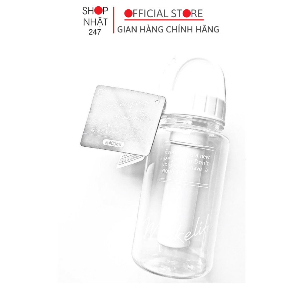 Bình nước có khay đựng đá không làm loãng đồ uống 2 trong 1 Okazaki 400ml nội địa Nhật Bản - Nakaya