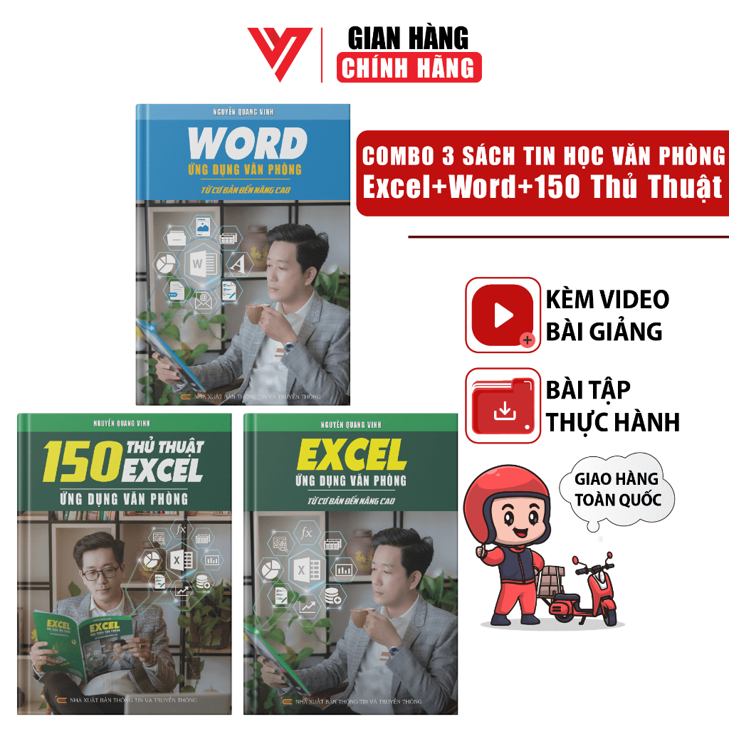Combo 3 Sách Word Và Excel Và 150 Thủ Thuật Ứng Dụng Văn Phòng ĐÀO TẠO TIN HỌC Từ Cơ Bản Đến Nâng Cao