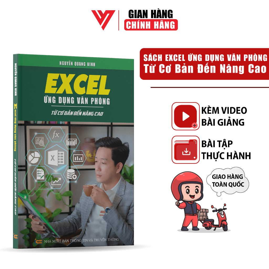 Sách Excel Ứng Dụng Văn Phòng ĐÀO TẠO TIN HỌC Từ Cơ Bản Đến Nâng Cao Có Kèm Video Khóa Học