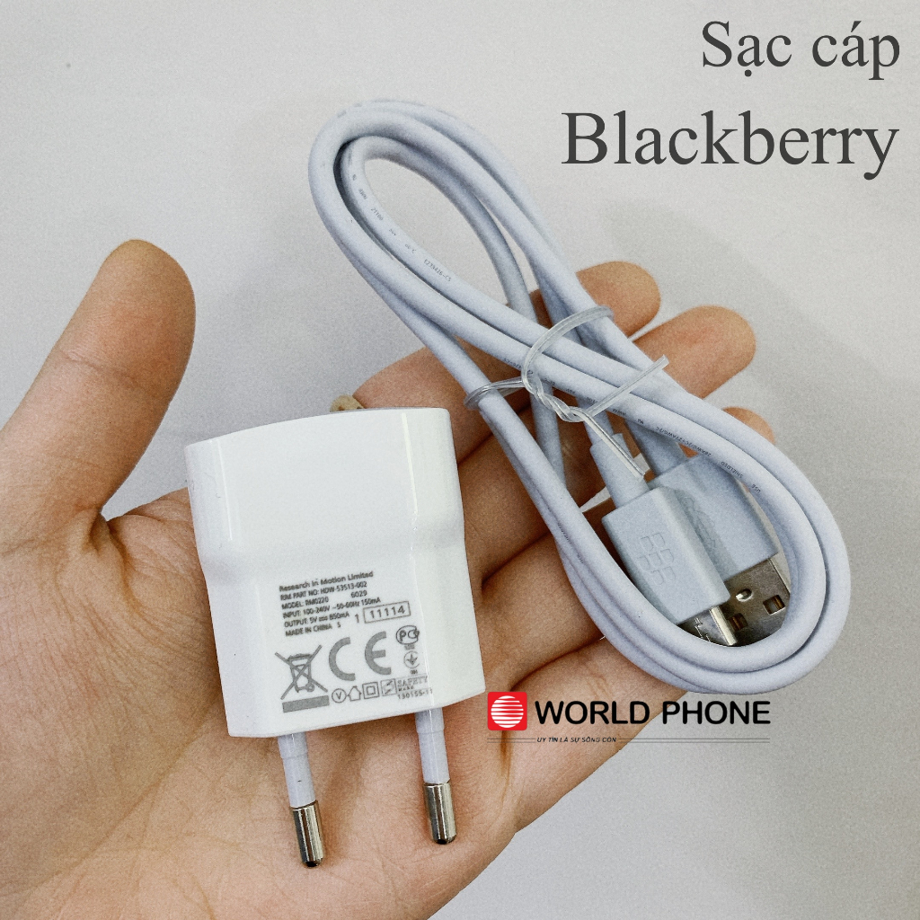 Sạc cáp điện thoại Blackberry cổ nguồn 850mA chính hãng, BB 9700, 9900, Q10, Z10, Q20