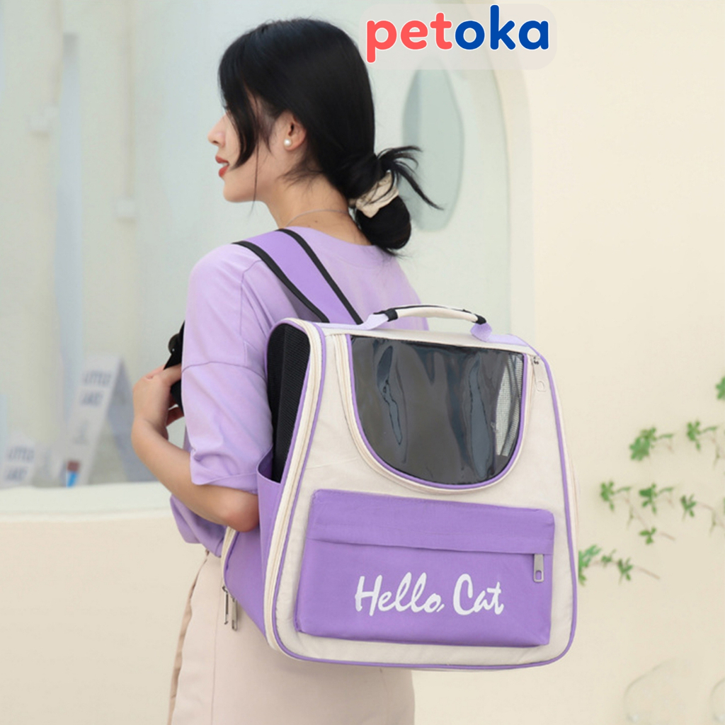 Balo cho mèo thú cưng size lớn Hello Cat Petoka