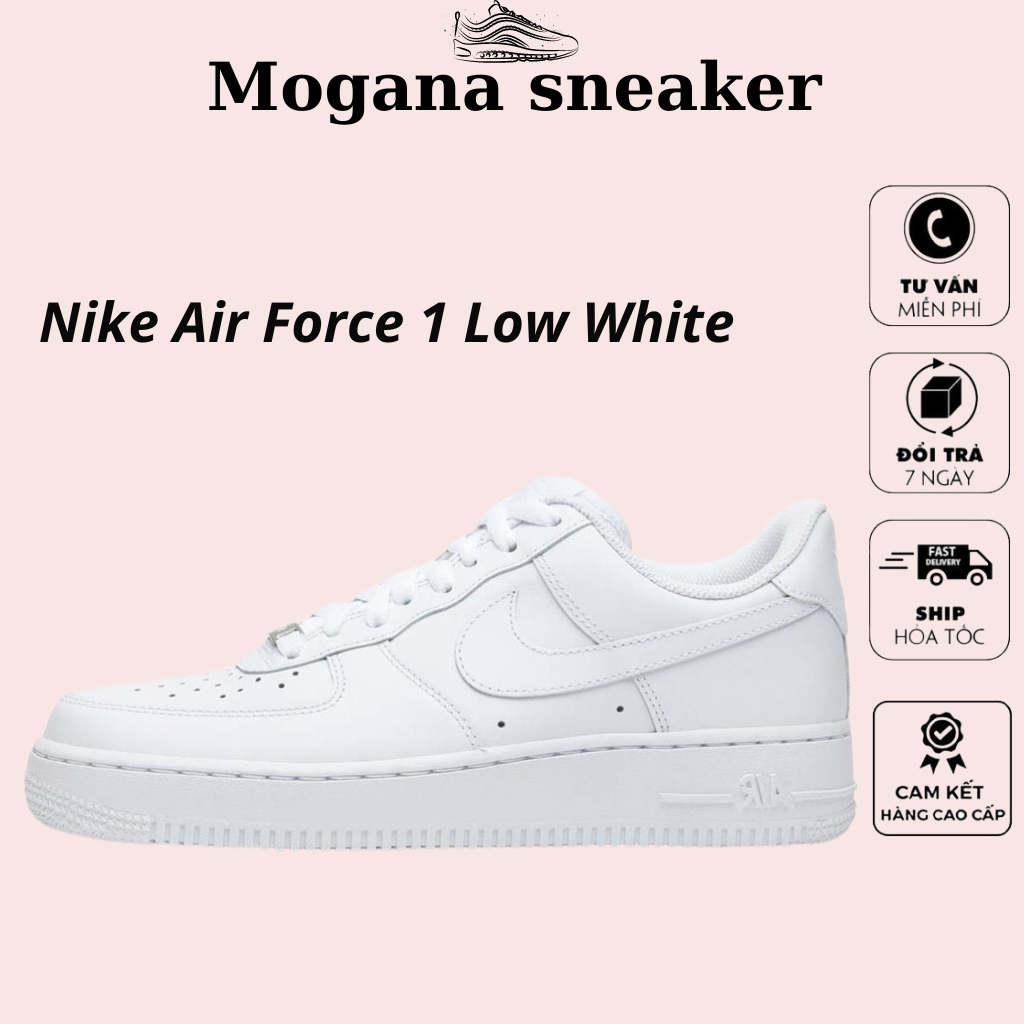 Giày _Nike Air Force 1, AF1 trắng đế Air, Cao Cấp Nhất full box bill phụ kiện
