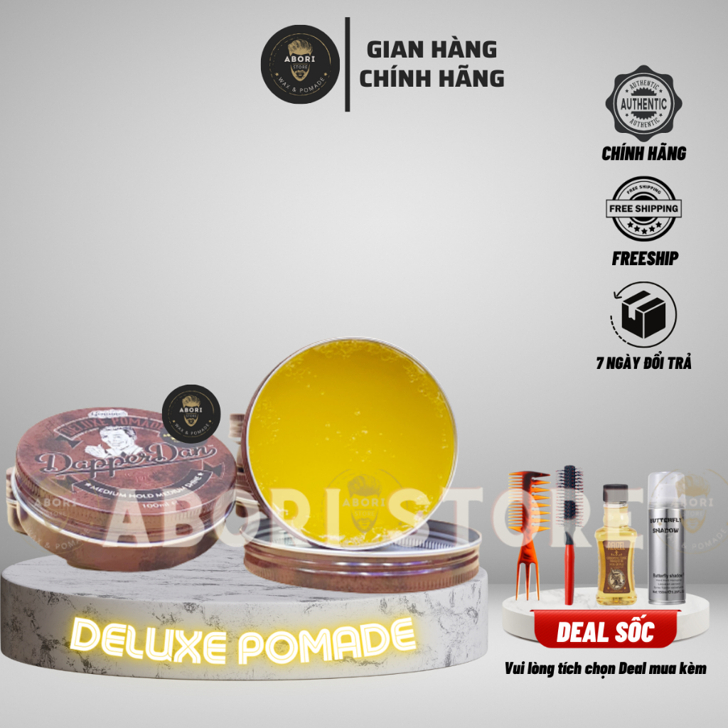Gel vuốt tóc Dapper Dan Deluxe Pomade dành cho mọi loại tóc, giữ nếp tốt và linh hoạt, độ bóng trung bình