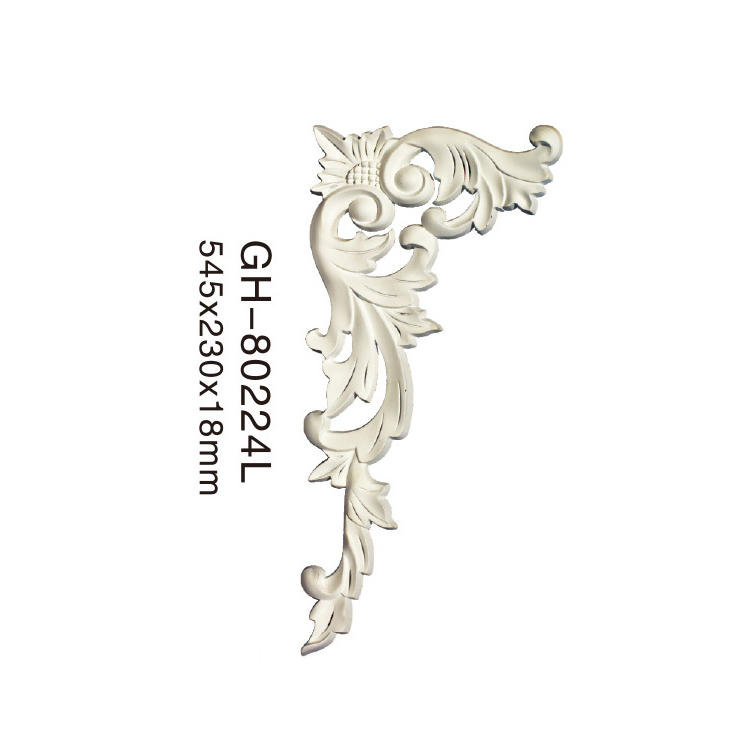 Phù điêu, họa tiết hoa góc cạnh trang trí trần, tưởng, chất liệu PU siêu bền, mã GH 80162, 80163, 80219, 80224 L/R