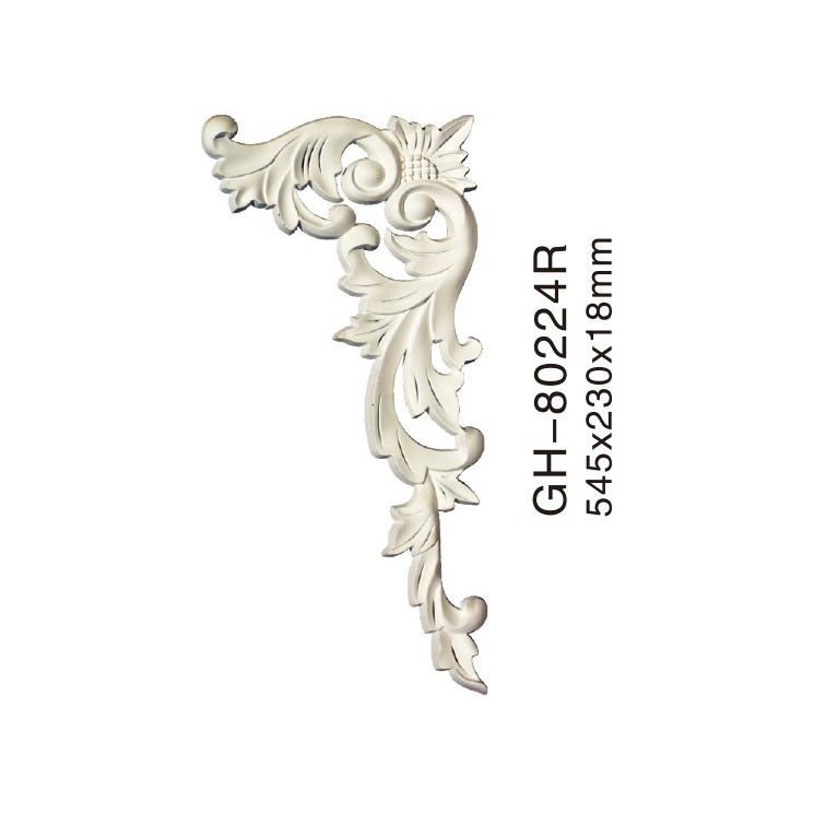 Phù điêu, họa tiết hoa góc cạnh trang trí trần, tưởng, chất liệu PU siêu bền, mã GH 80162, 80163, 80219, 80224 L/R