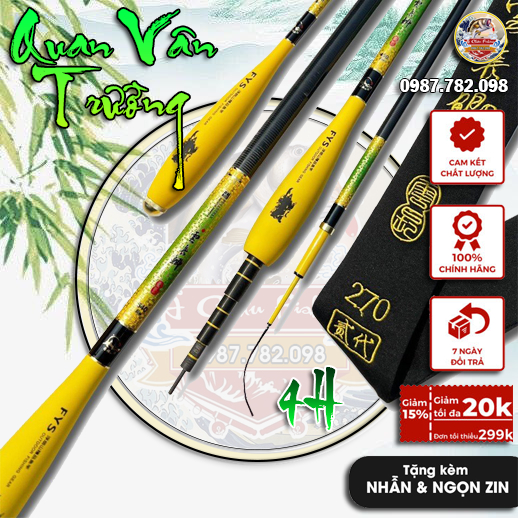 [Chất Lượng] Cần Quan Vân Trường 4H Chuyên Câu Rô, Diếc + Tặng Kèm Ngọn Phụ + Nhẫn