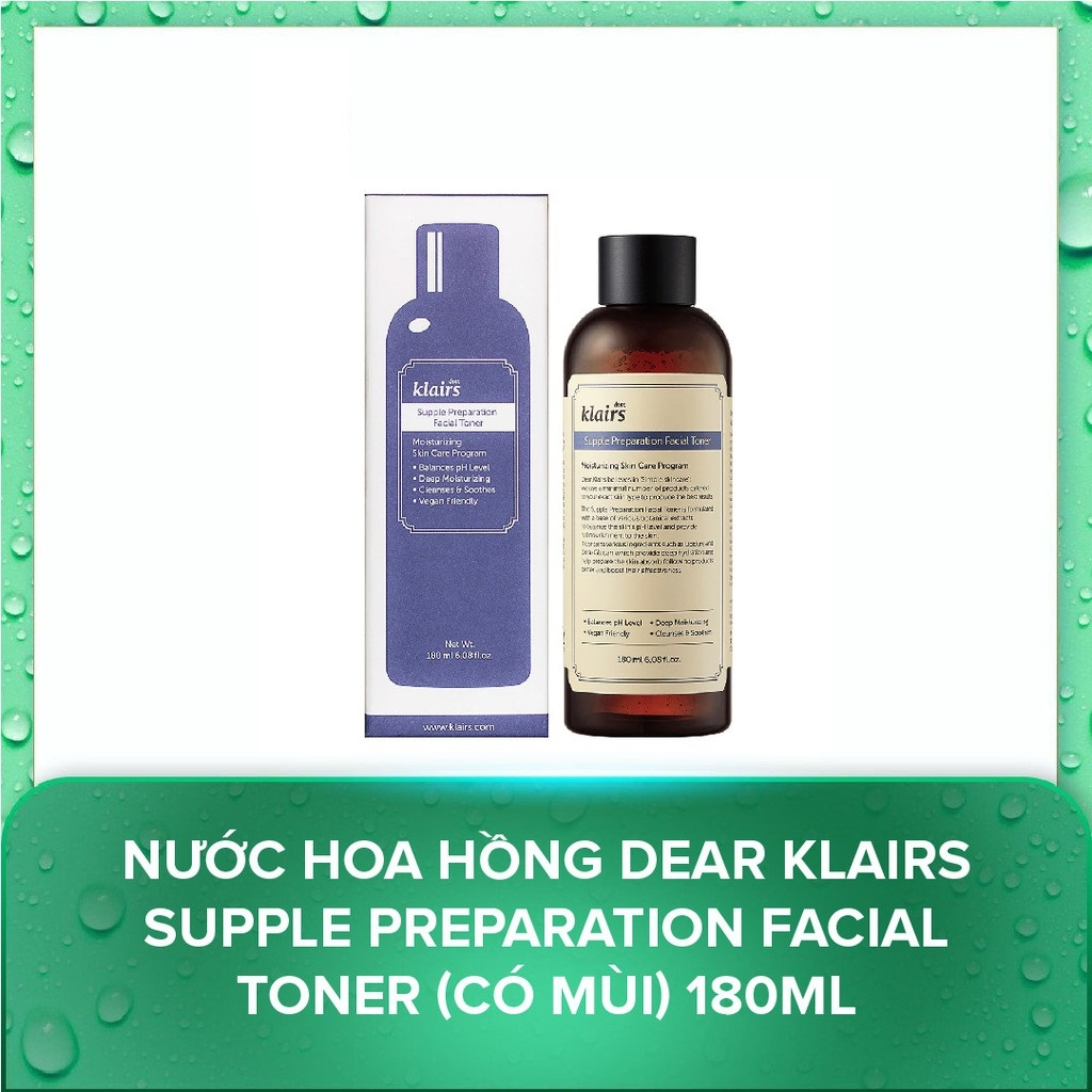 Nước Hoa Hồng Klairs Supple Preparation Facial Toner Có Mùi 180ml