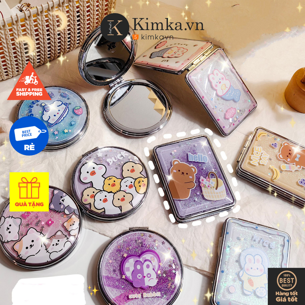 (338) Gương Mini Bỏ Túi Cầm Tay Gập Hai Mặt (Giao Màu Ngẫu Nhiên)