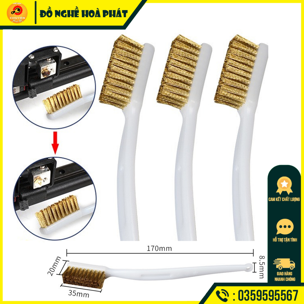 Bàn Chải Đồng mềm chà rữa xe lốc máy,đầu bò