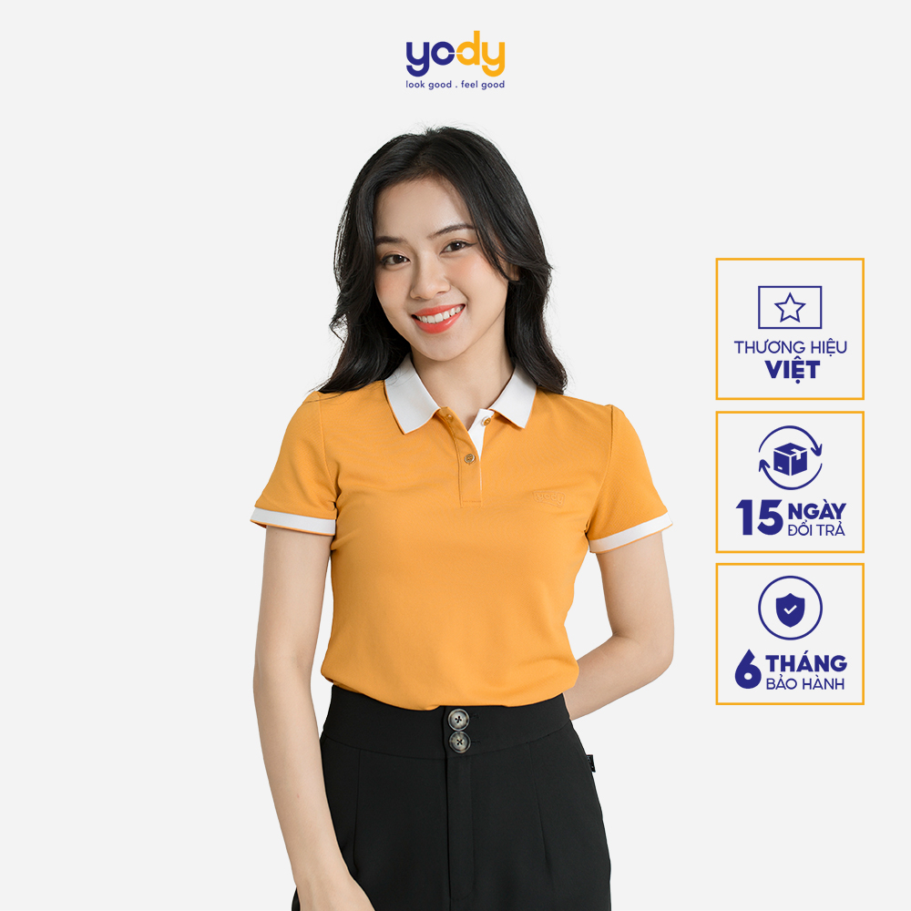 Áo thun polo nữ YODY cafe cổ bẻ thoáng mát kháng khuẩn chuẩn form APN3700