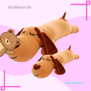 Gấu Bông Chó Ngủ Mũi Tim, Thú Nhồi Bông Co Dãn Teddy Dream Land