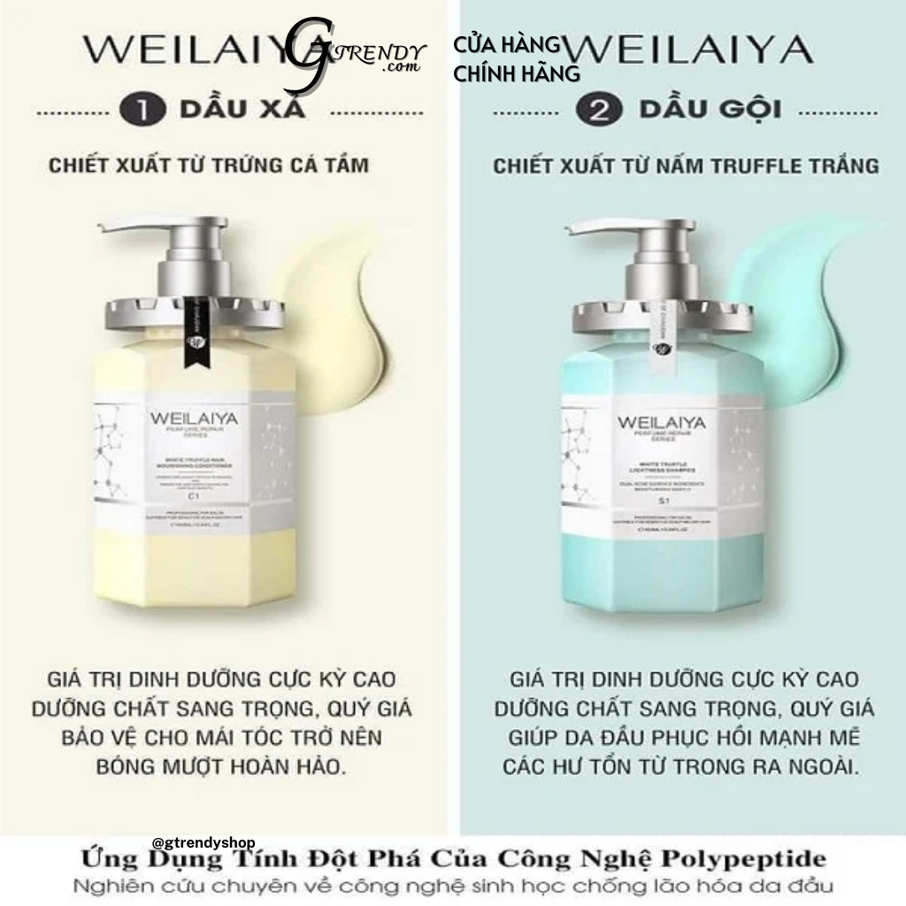 Dầu gội - Xả Weilaiya phục hồi đa tầng Nấm Trufle Weilaiya 450ml GTRENDY