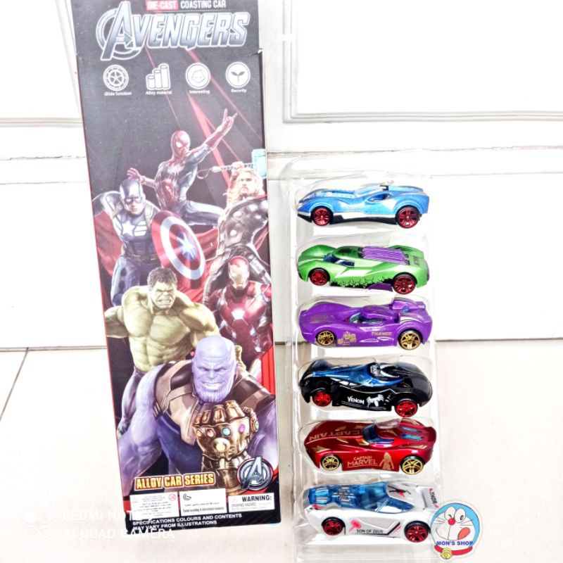 Set 6 chiếc xe ô tô sắt siêu anh hùng Avenger