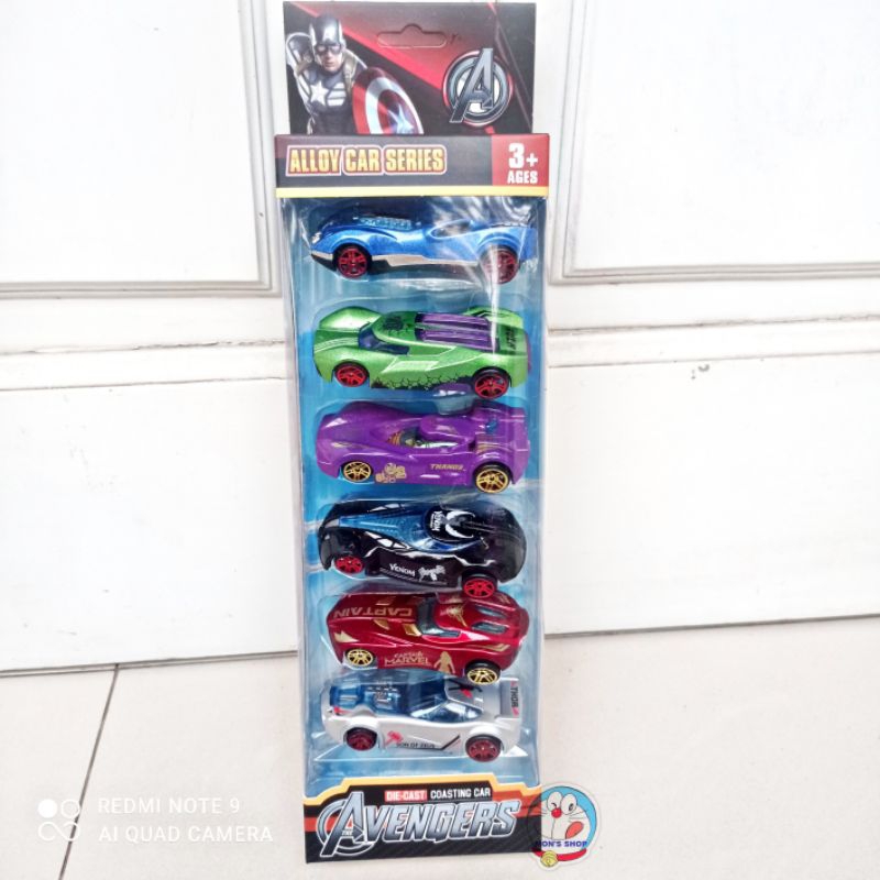 Set 6 chiếc xe ô tô sắt siêu anh hùng Avenger