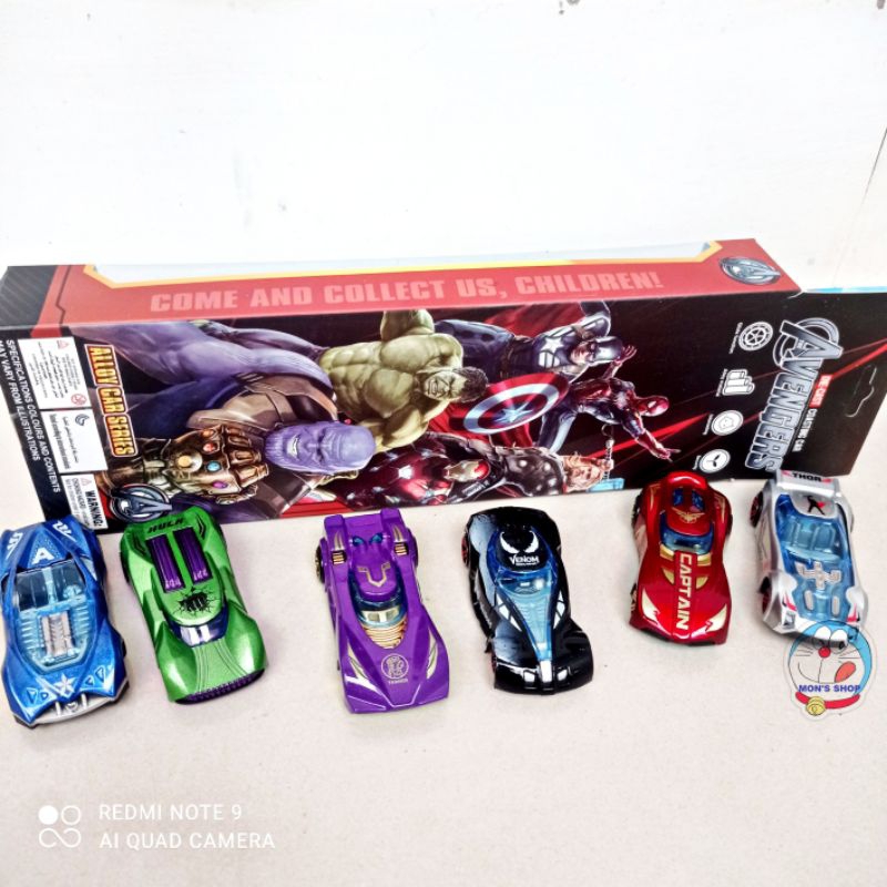 Set 6 chiếc xe ô tô sắt siêu anh hùng Avenger