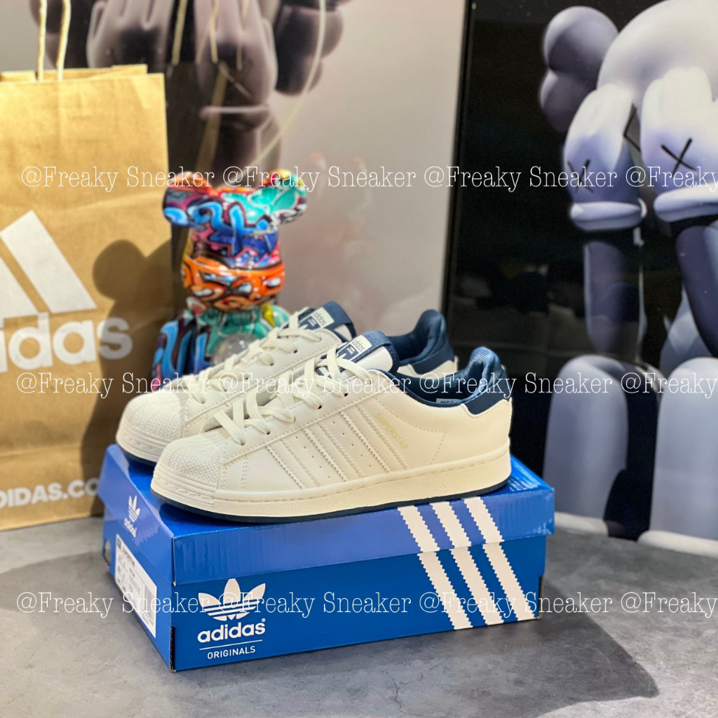 Giày Thể Thao Nam Nữ Adidas Superstar Chalk White White Tint Crew Navy Adidas Trắng Đế Xanh Than - GW2045