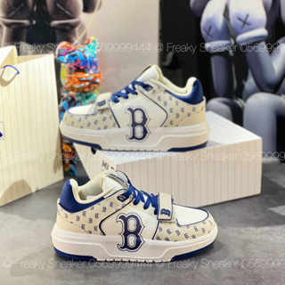 Giày Thể Thao MLB Chunky Liner Mid Monogram Boston, Chunky quai gián da bò.