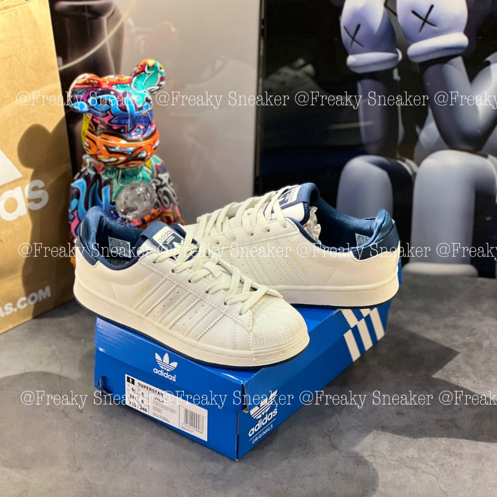 Giày Thể Thao Nam Nữ Adidas Superstar Chalk White White Tint Crew Navy Adidas Trắng Đế Xanh Than - GW2045