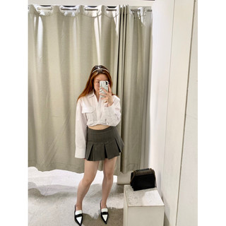 [T.Q.X.K] Áo sơ mi trắng dáng crop