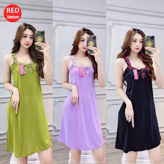 Váy Ngủ Thun Lạnh Nữ Mặc Nhà Đầm Ngủ 2 Dây Thun Lạnh Co Giãn Thoáng Mát Size Đến 75kg
