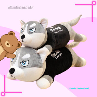 Gấu Bông Chó Husky Mặc Áo Co Dãn Bốn Chiều Siêu Êm Teddy Dream Land