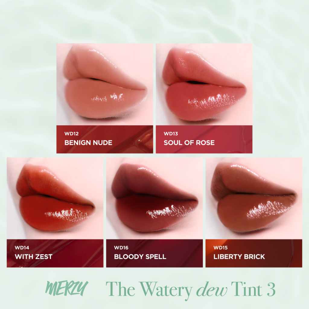 Combo Best Seller Son Tint Bóng Hàn Quốc Merzy Watery Dew Tint 4g (Ver 3)