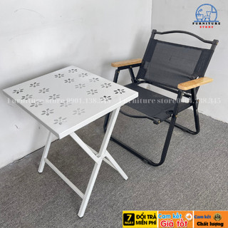 Bộ 1 bàn + 1 ghế camping ,xếp tựa lưng tay gỗ, ghế cf mini, câu cá, du lịch, cắm trại, dã ngoại xếp gọn, tiện lợi