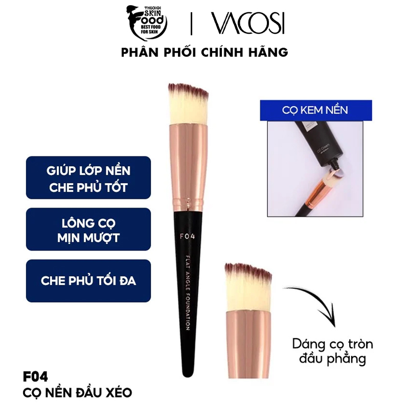 Cọ Nền Đầu Xéo Vacosi Flat Foundation Brush - F04