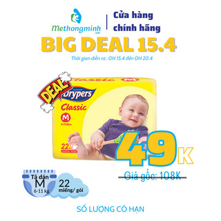 Tã dán trẻ em drypers classic s26/ m22/ l20 miếng