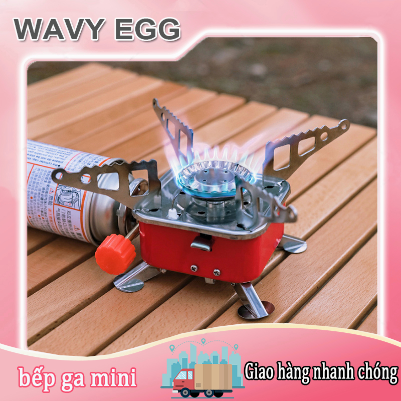 Bếp gas mini du lịch siêu nhỏ gọn có dây nối bình gas an toàn - Bếp gas du lịch dã ngoại có thể gấp gọn tiện lợi