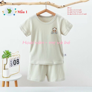 Bộ cộc tay mùa hè cho bé, bộ đồ mặc nhà mùa hè cho bé 1-6T Hàng Quảng Châu chất cotton sợi mát mẻ - Hoài Vân QATE14