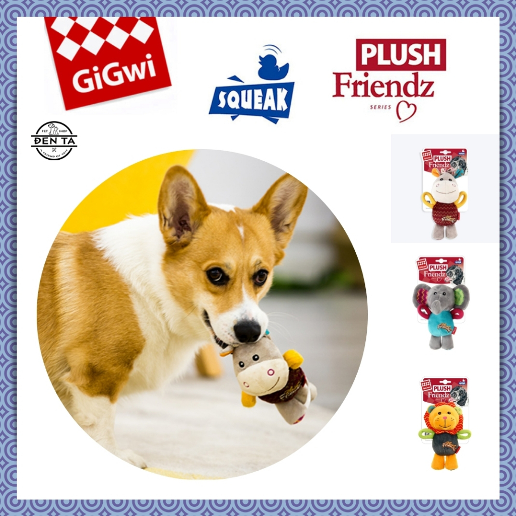 GiGwi Đồ chơi thú nhồi bông chút chít cho chó Plush Friendz – Đen Ta pet shop