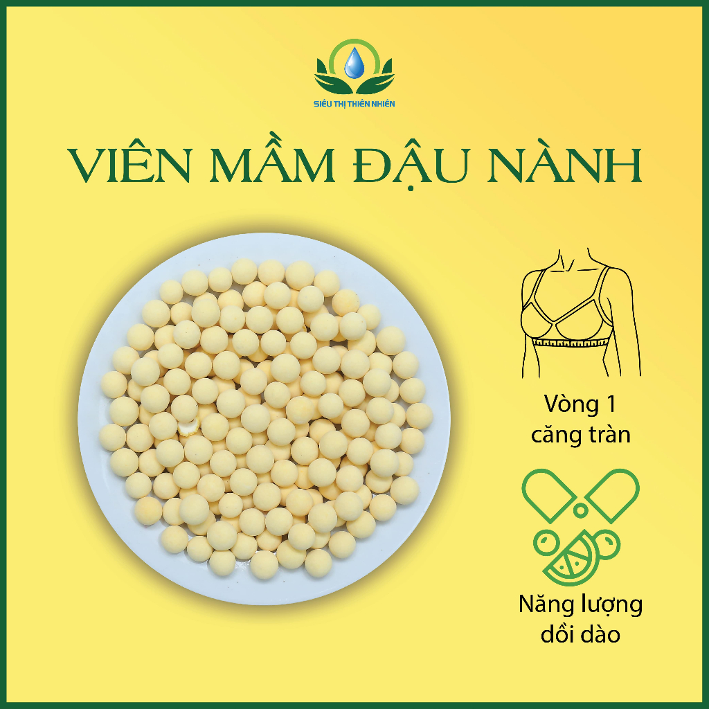 Viên Mầm Đậu Nành SIÊU THỊ THIÊN NHIÊN Giúp Ngăn Ngừa Các Triệu Chứng Rối Loạn Sau Tuổi Mãn Kinh Túi 100G, 200G