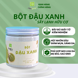 Hũ Bột Đậu Xanh Nguyên Chất HaPu Organic Mặt Nạ Bột Thiên Nhiên 100g