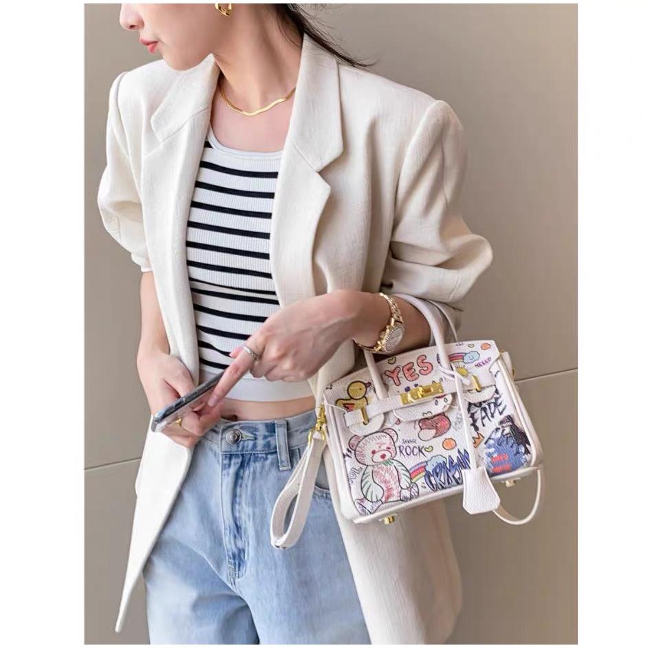 Túi xách nữ Hm birkin hoạ tiết size 20, hàng đẹp loại 1