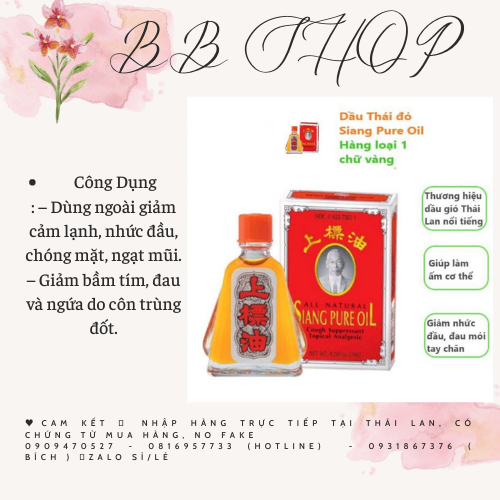 Dầu ông già nước đỏ Thái lan 3cc - 7cc