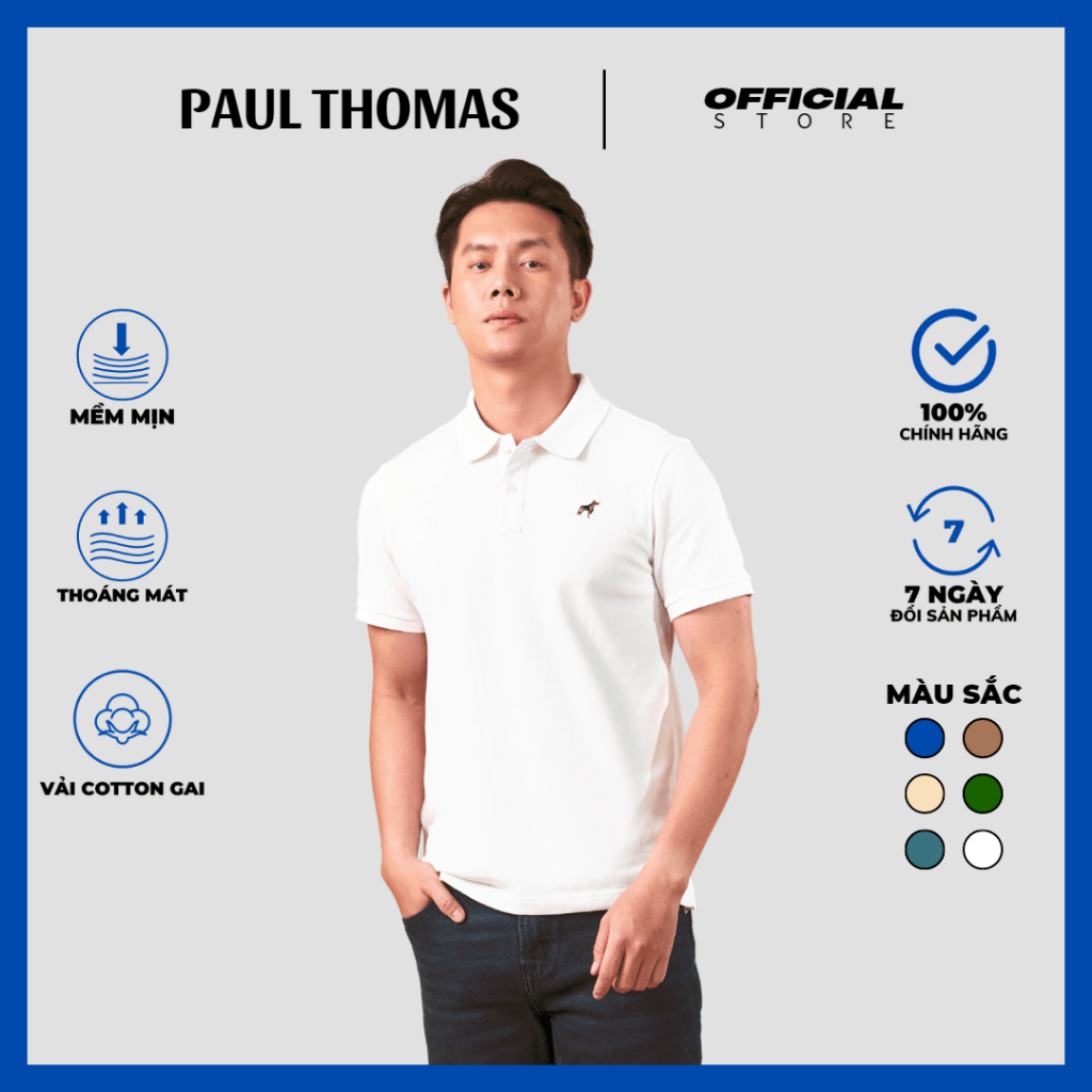 Áo polo nam chính hãng, chất vải cotton gai cá sấu, bền đẹp, ko bai dão, dáng slim ôm body, hình thêu ngộ nghĩnh