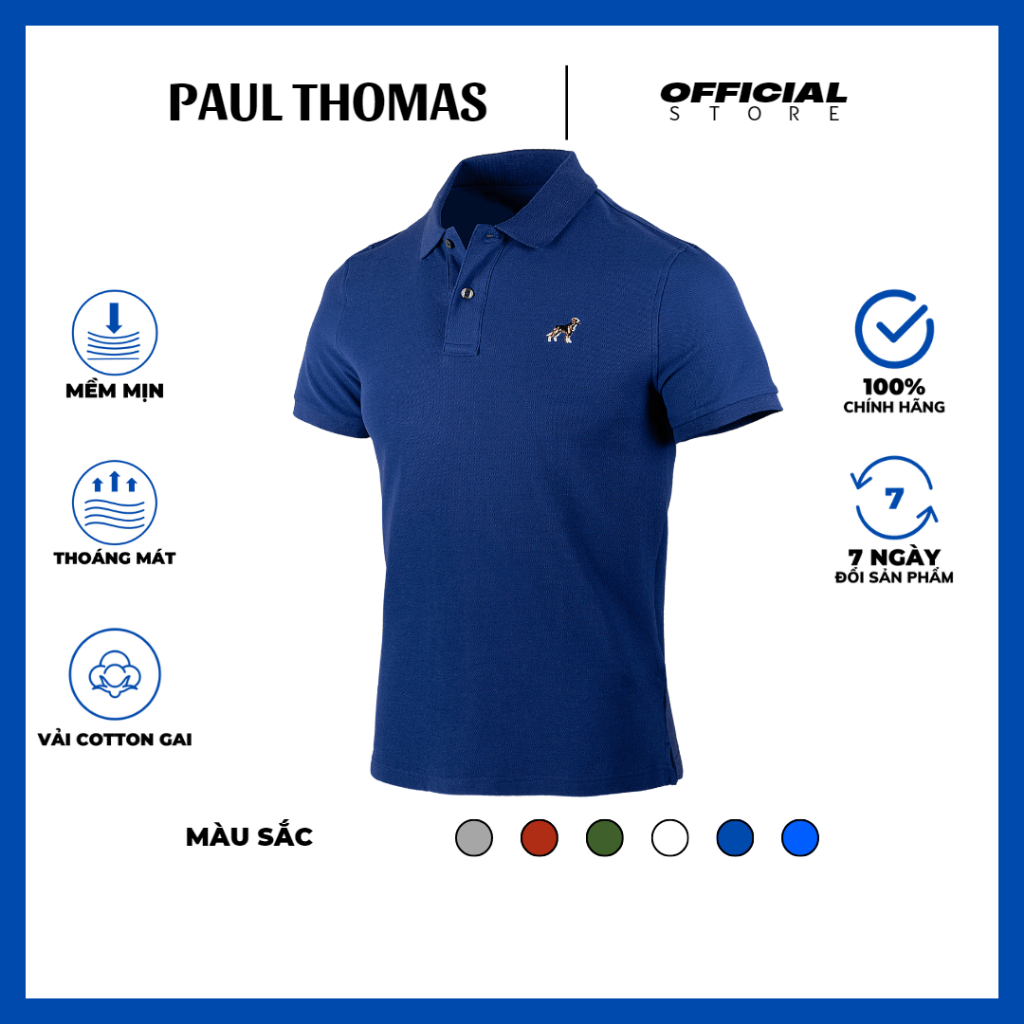 Áo thun polo nam dáng slim, chất vải đẹp thấm hút mồ hôi, ko bai dão, dáng slim gọn người, hàng chính hãng Paul Thomas