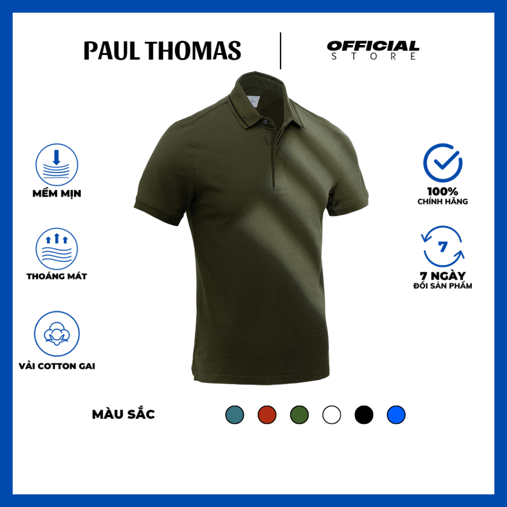 Áo thun polo nam có cổ dáng slim ôm vừa, chất cotton gai cá sấu thấm hút mồ hôi, ko bai dão, nhẹ nhàng năng động