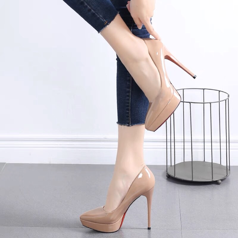 Giày dép nữ cao gót 14P hàng QC sang chảnh quý phái Full 2 màu size 34-39