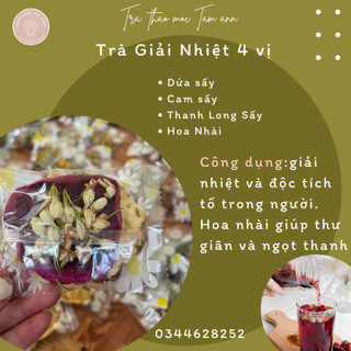 Trà giải nhiệt 4 vị: cam lát, thanh long, dứa sấy thanh nhiệt, giải độc mát gan
