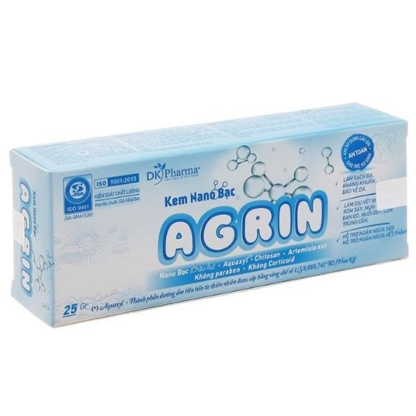 Kem Nano Bạc AGRIN chống hăm da cho bé 25g giảm ngứa, hết rôm sảy, mụn nhọt, làm sạch da ngừa sẹo vết thâm - Dk Pharma