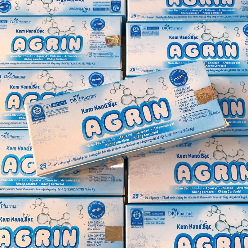 Kem Nano Bạc AGRIN chống hăm da cho bé 25g giảm ngứa, hết rôm sảy, mụn nhọt, làm sạch da ngừa sẹo vết thâm - Dk Pharma