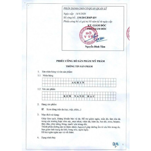 Kem Nano Bạc AGRIN chống hăm da cho bé 25g giảm ngứa, hết rôm sảy, mụn nhọt, làm sạch da ngừa sẹo vết thâm - Dk Pharma