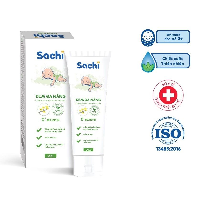 Kem đa năng SACHI Tuýp 20g, Kem chống hăm cho bé, Dưỡng Ẩm Làm Dịu Mát Da - Chính hãng