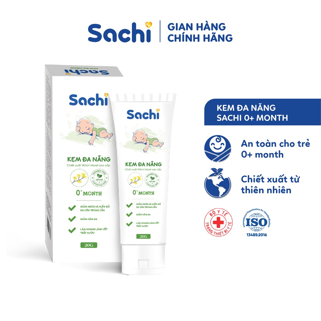 Kem đa năng SACHI Tuýp 20g, Kem chống hăm cho bé, Dưỡng Ẩm Làm Dịu Mát Da - Chính hãng