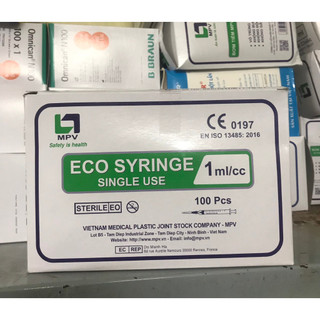 Hộp 100 cái bơm kim tiêm mpv 1ml