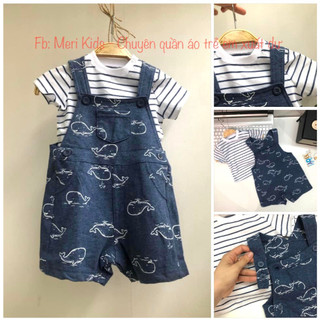 Set Yếm Little me dư xịn cho bé trai chất nỉ da cá mềm đẹp